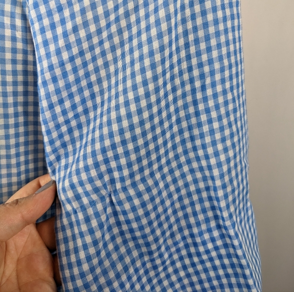 Models Coat Blue White Gingham Plaid House Coat House Dress Owl Bird Applique - Picture 8 of 9